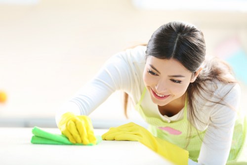 Communal entrance cleaning in a Knightsbridge apartment building