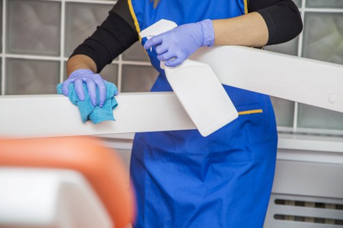 Move in cleaning service working in a Knightsbridge hallway and living space